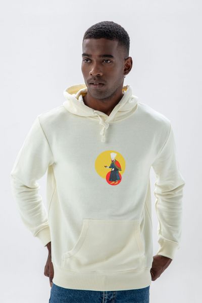 Ecru Premium Cotton Ottoman Design Pullover Hoodie