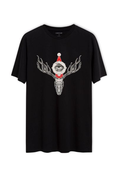 Black Soft Fabric Illuminati Design Short Sleeve Tee