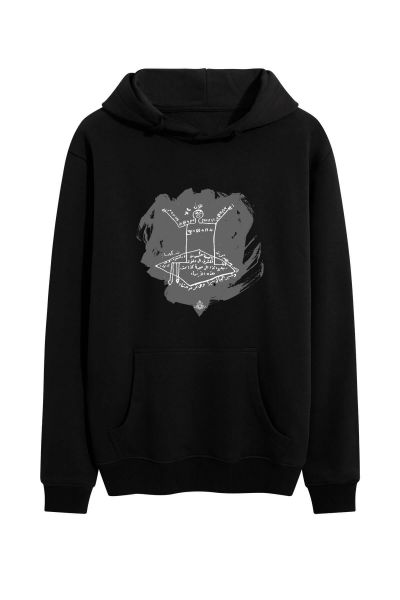 Black Premium Cotton Theology Design Pullover Hoodie