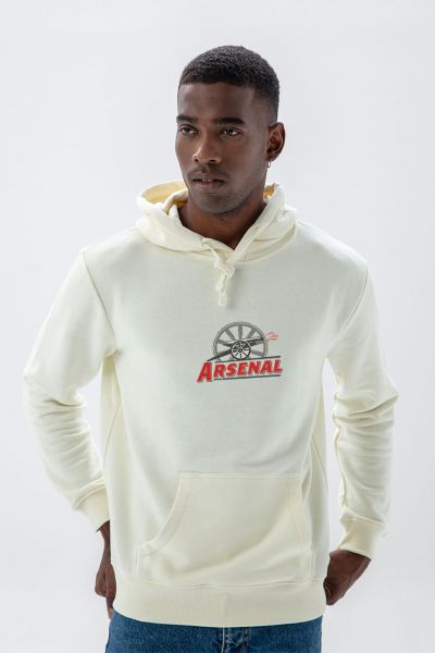 Ecru Premium Cotton Arsenal Design Pullover Hoodie