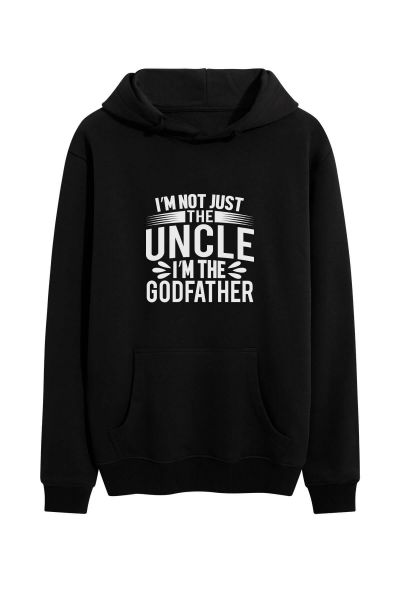 Black Premium Cotton Godfather Design Pullover Hoodie