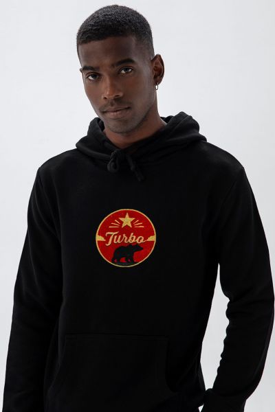 Black Premium Cotton Turbo Design Pullover Hoodie