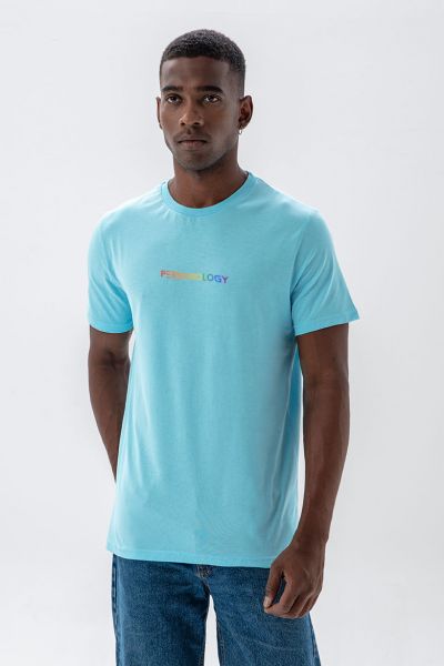 Blue Soft Fabric Happy Pride Design Short Sleeve Tee