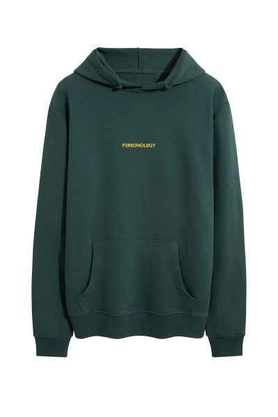 Green Premium Cotton Personology Design Pullover Hoodie