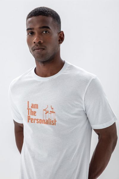 White Soft Fabric I am Personalist Design Short Sleeve Tee