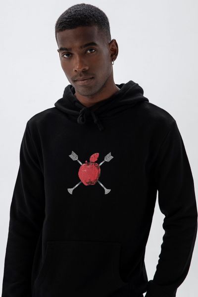 Black Premium Cotton Apple Design Pullover Hoodie