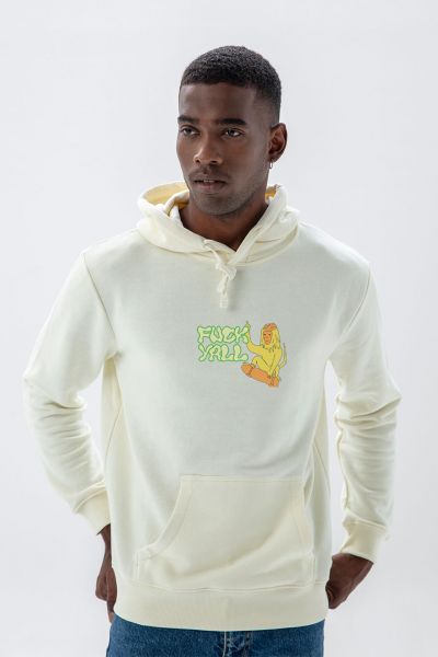 Ecru Premium Cotton Fuck Yall Design Pullover Hoodie