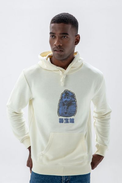 Ecru Premium Cotton Shibuya Design Pullover Hoodie