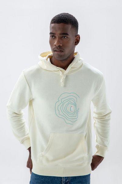 Ecru Premium Cotton Wind Design Pullover Hoodie