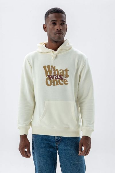 Ecru Premium Cotton What Once Was Design Pullover Hoodie