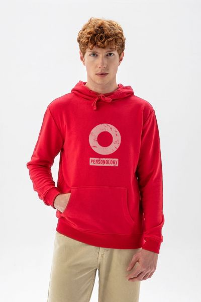 Red Premium Cotton Basic Design Pullover Hoodie