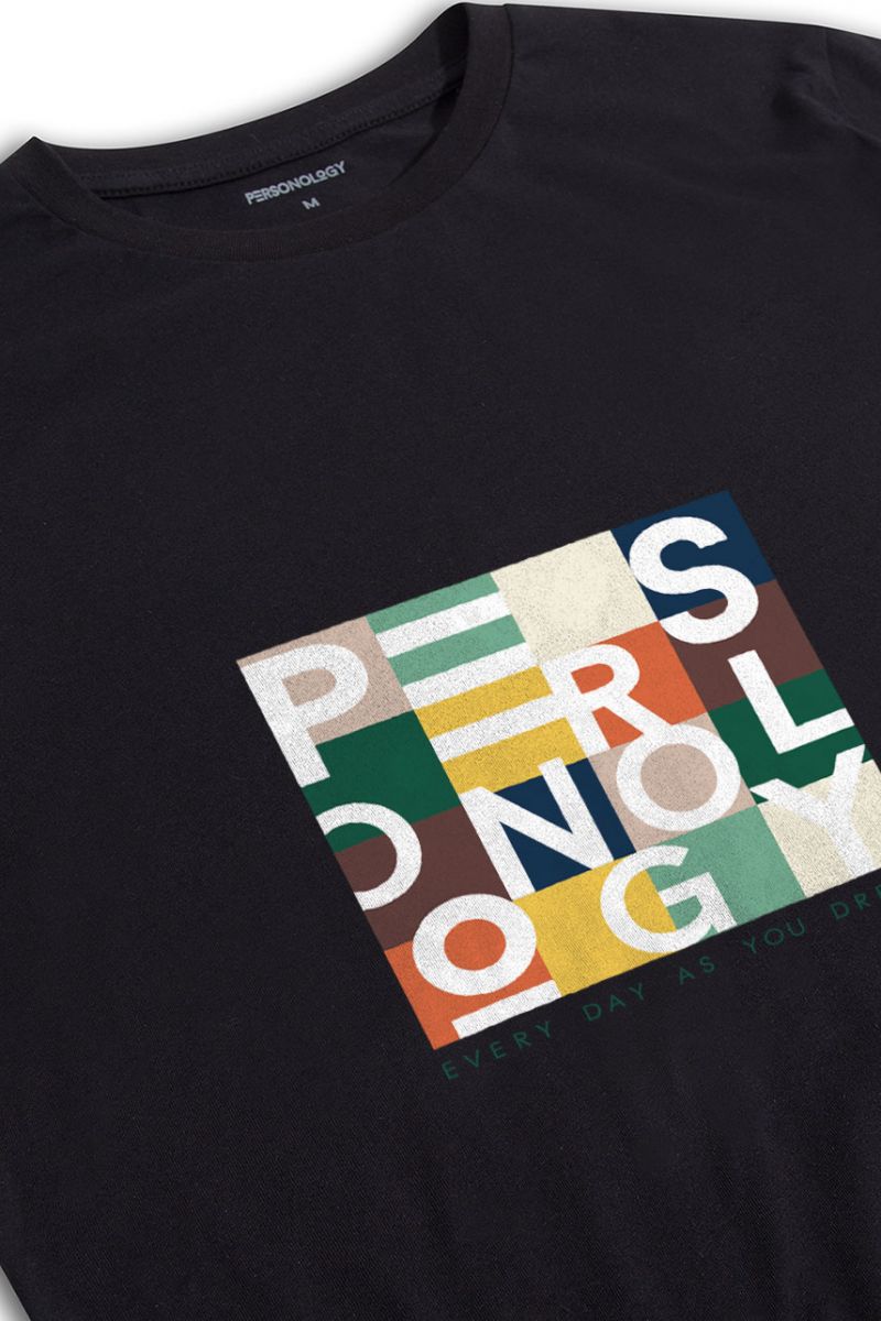 Black Soft Fabric Everyday as You Dream Design Short Sleeve Tee