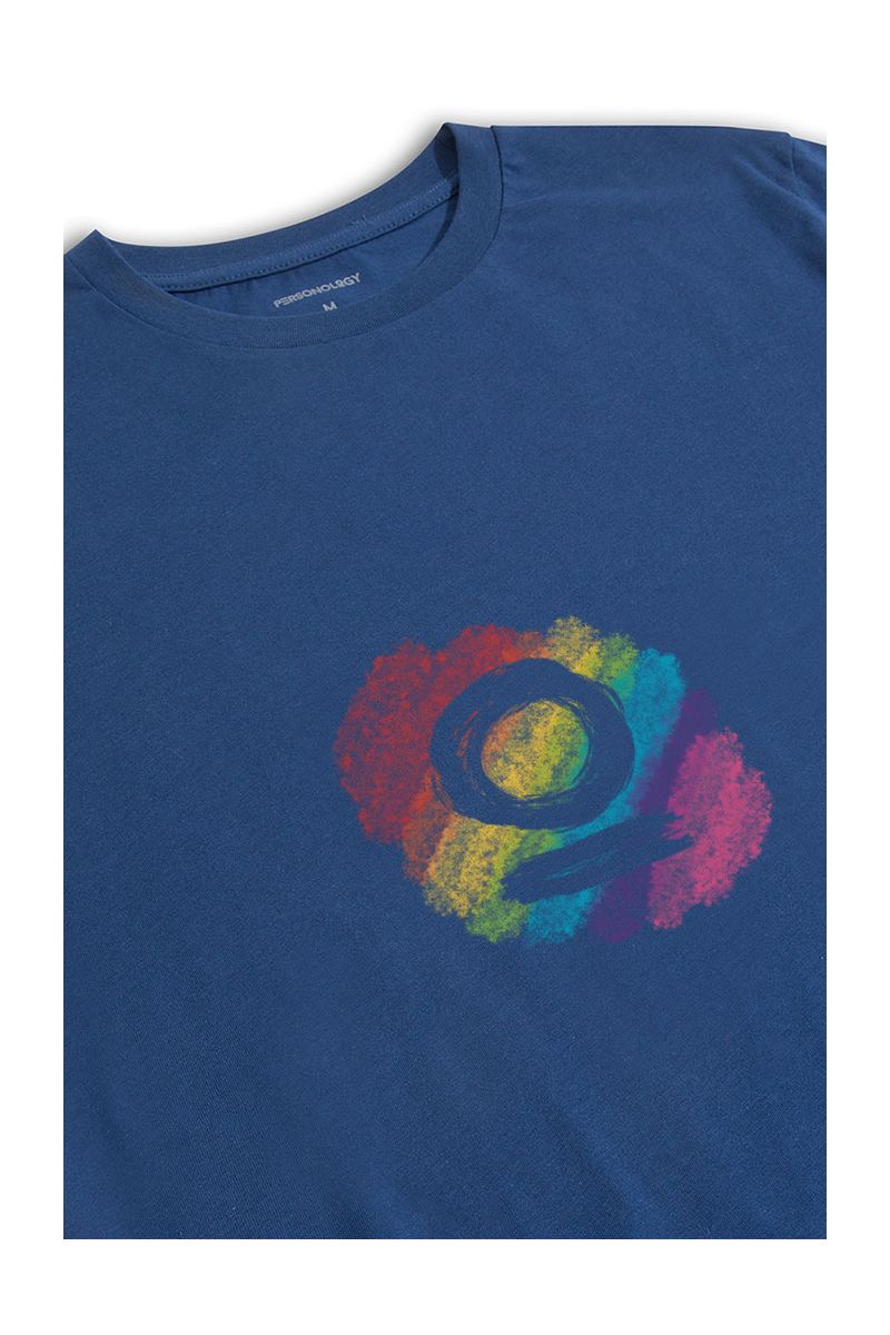Navy Soft Fabric Happy Pride Design Short Sleeve Tee