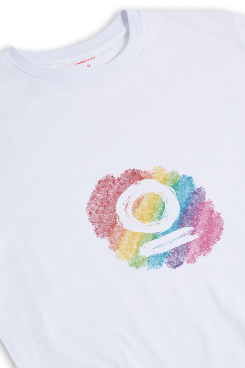 White Soft Fabric Happy Pride Design Short Sleeve Tee