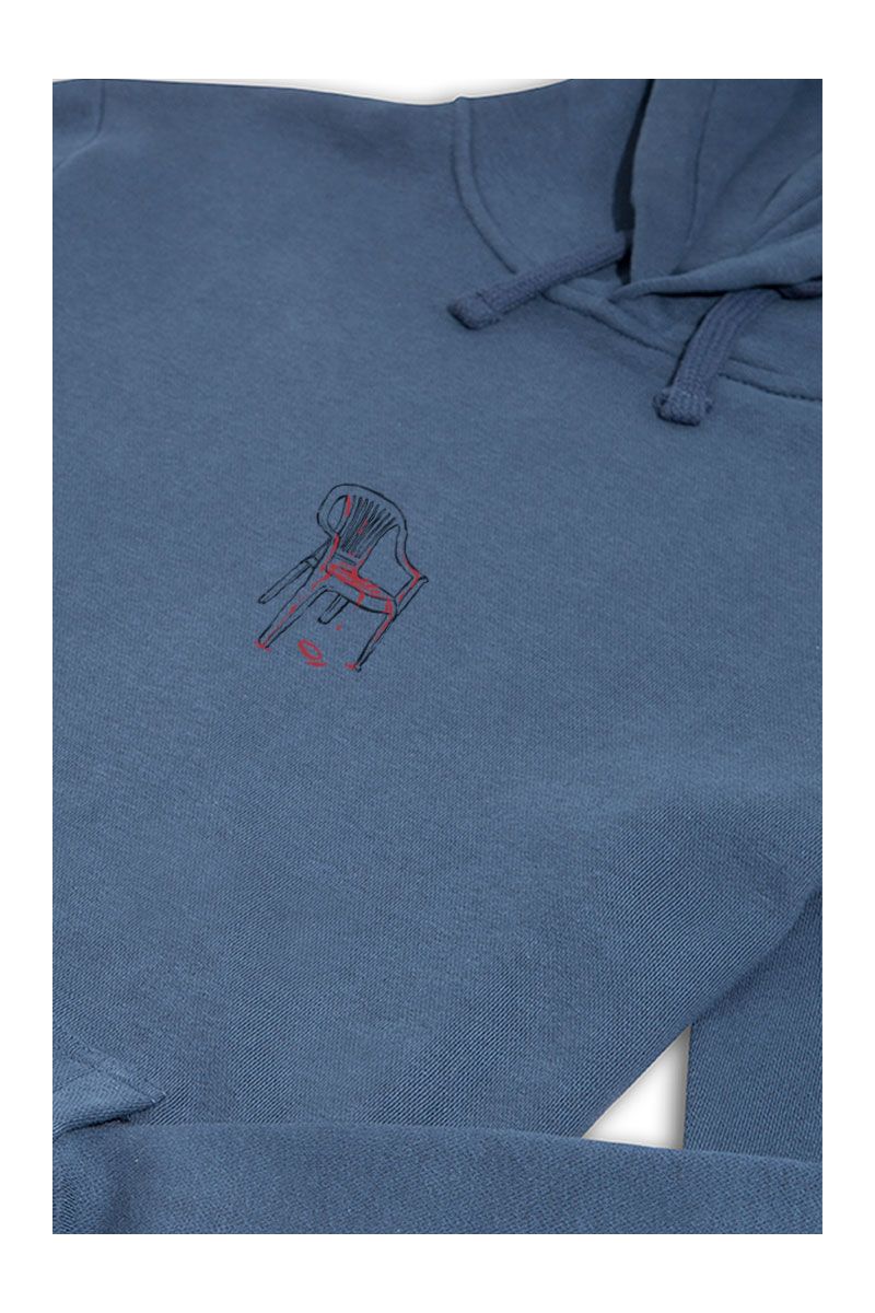 Navy Premium Cotton Chair Design Pullover Hoodie