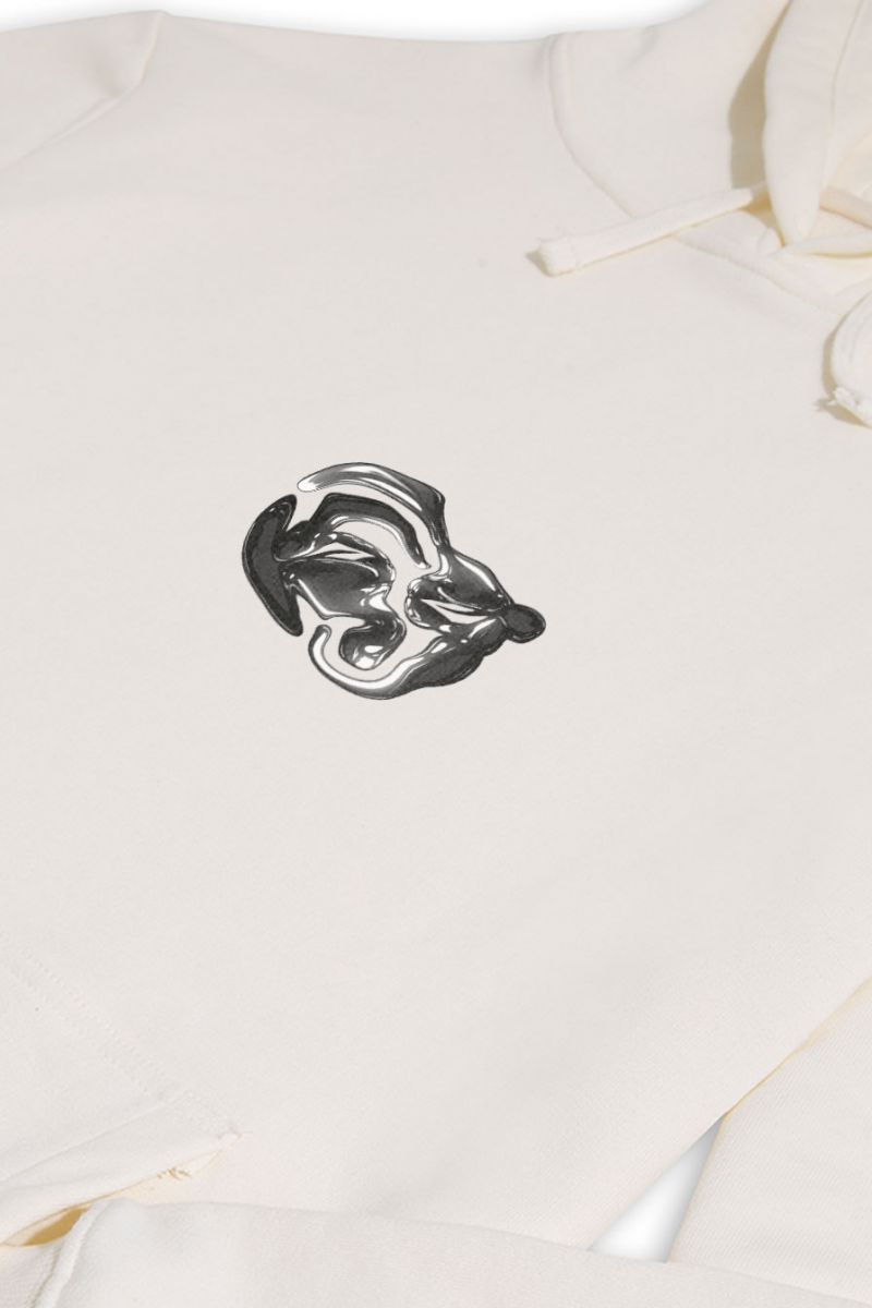 Ecru Premium Cotton Balloon Design Pullover Hoodie
