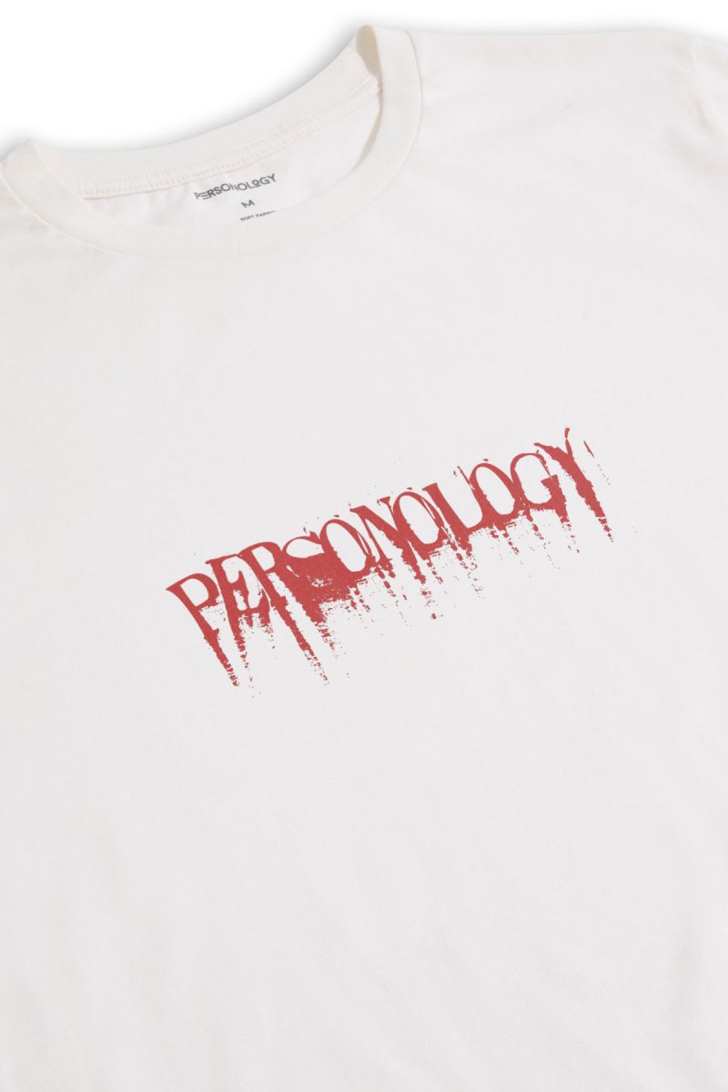 Off White Soft Fabric Personology Design Short Sleeve Tee