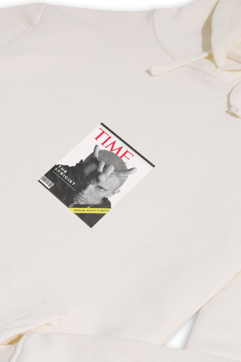 Ecru Premium Cotton The Lyricist Design Pullover Hoodie