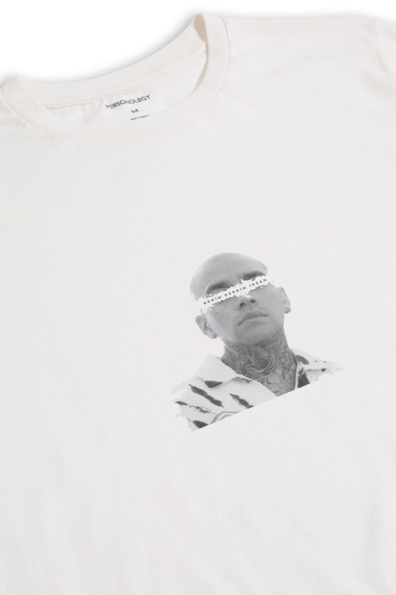 Off White Soft Fabric My Problem Design Short Sleeve Tee