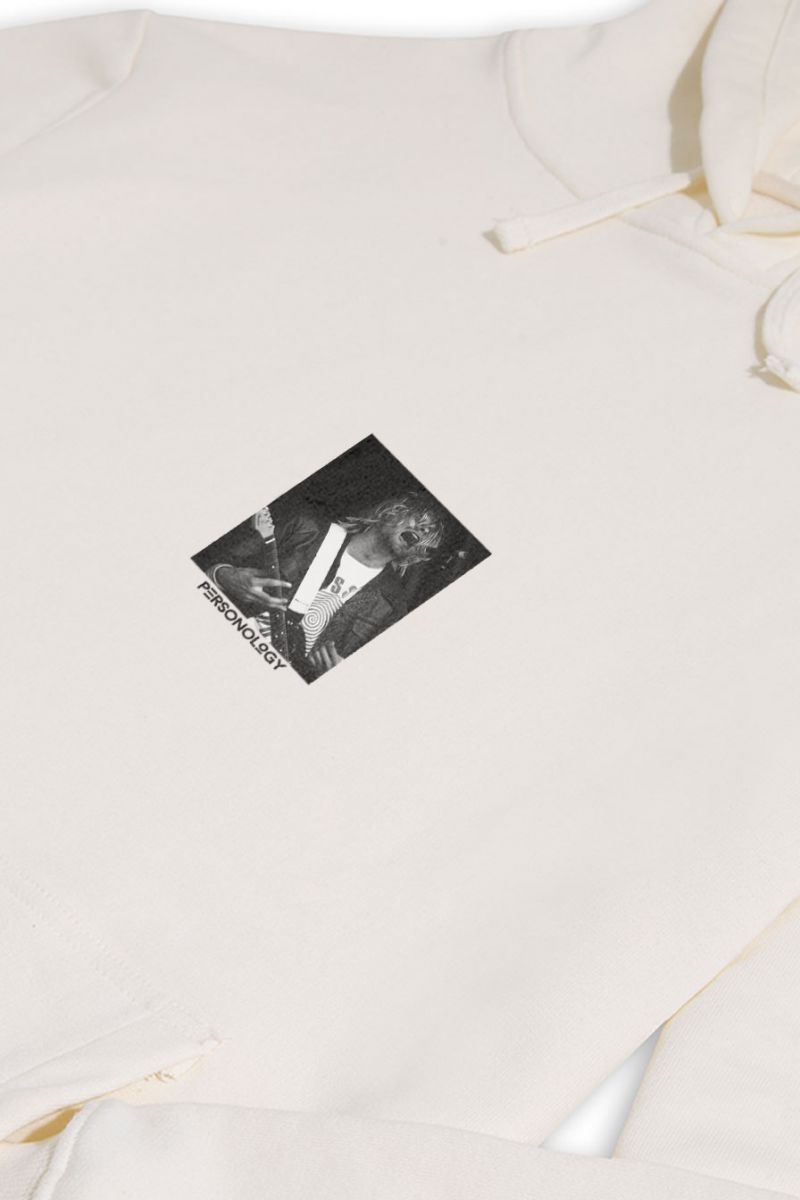 Ecru Premium Cotton Kurt Cobain Design Pullover Hoodie