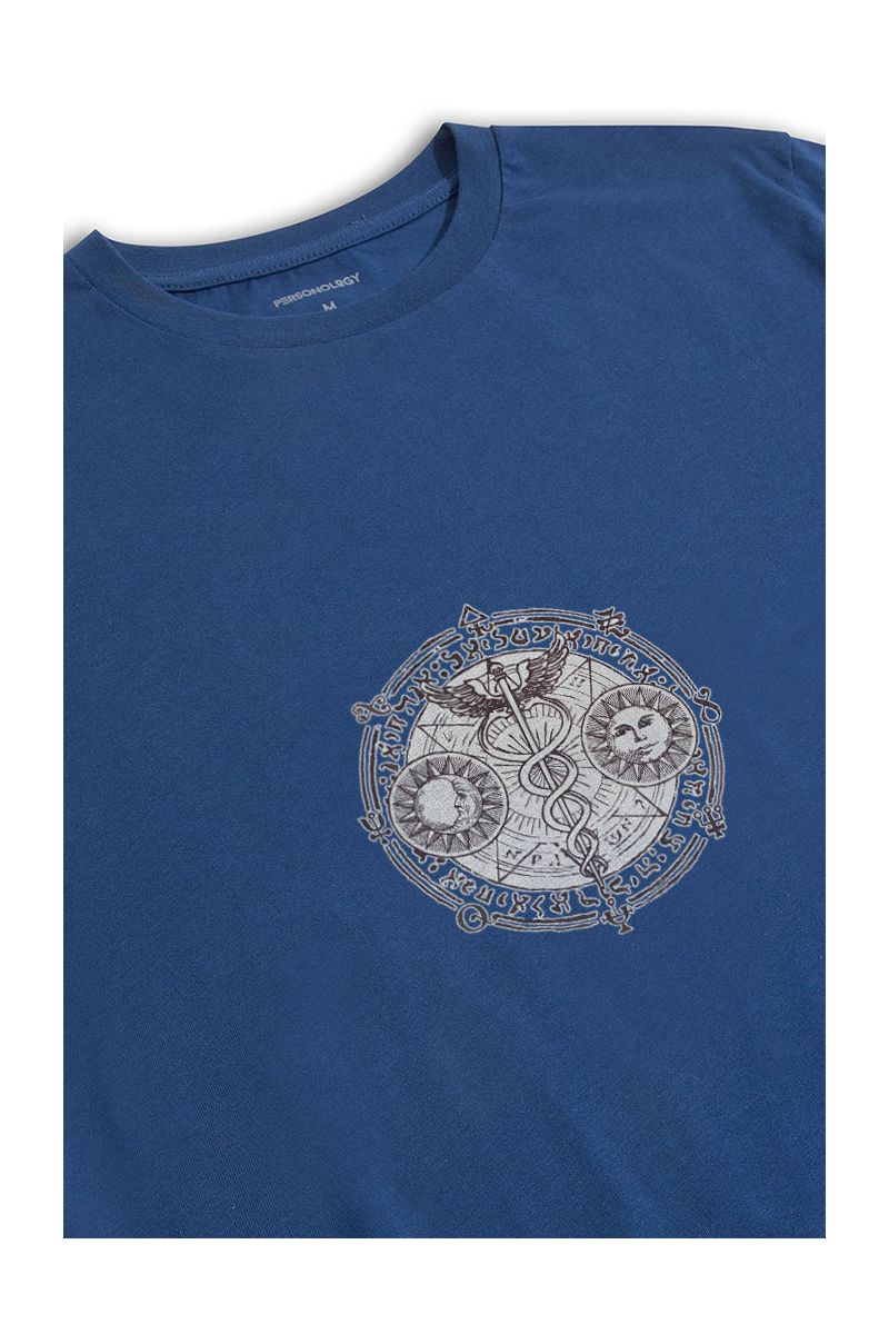 Navy Soft Fabric Illuminati Design Short Sleeve Tee