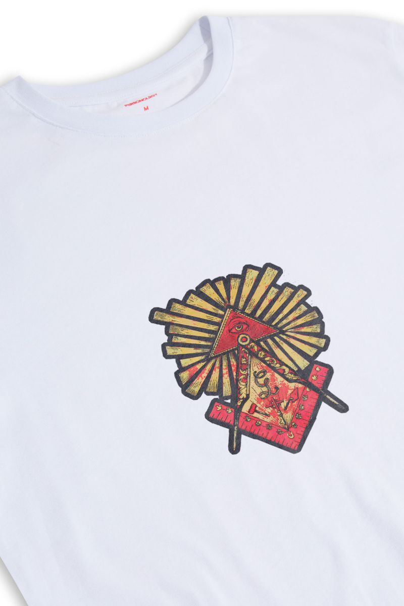 White Soft Fabric Illuminati Design Short Sleeve Tee