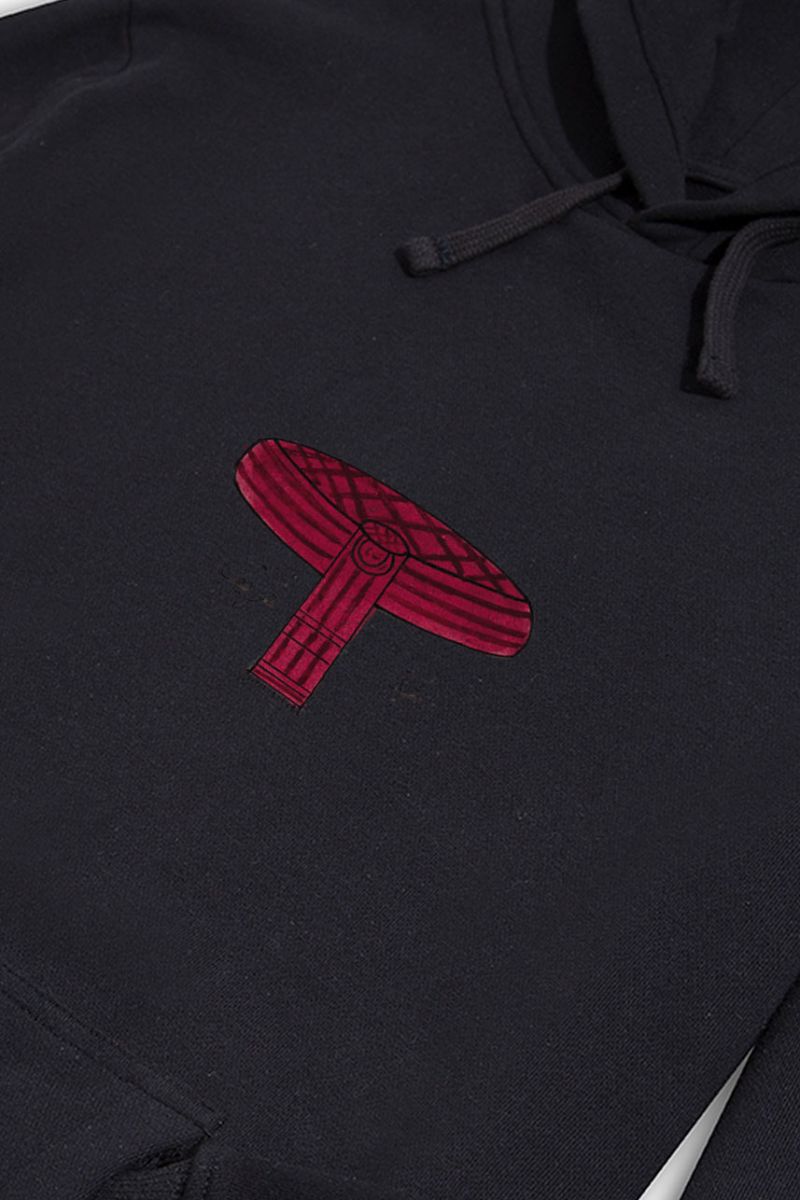 Black Premium Cotton Sufism Design Pullover Hoodie