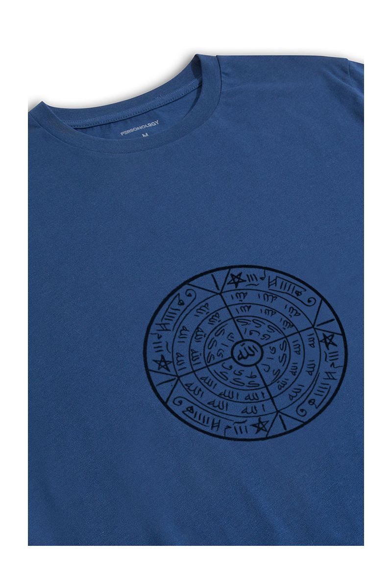 Navy Soft Fabric Sufism Design Short Sleeve Tee