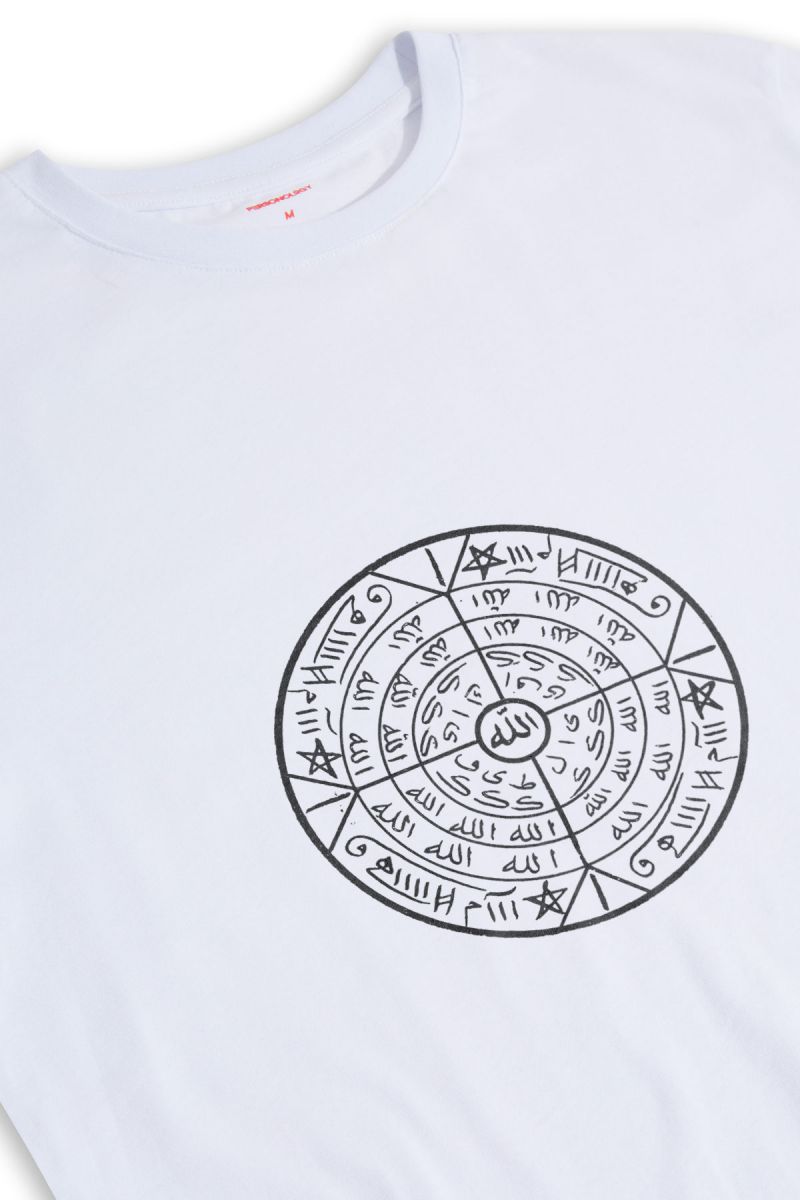 White Soft Fabric Sufism Design Short Sleeve Tee