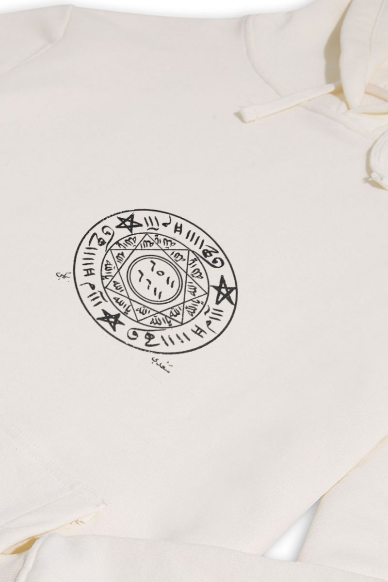Ecru Premium Cotton Sufism Design Pullover Hoodie