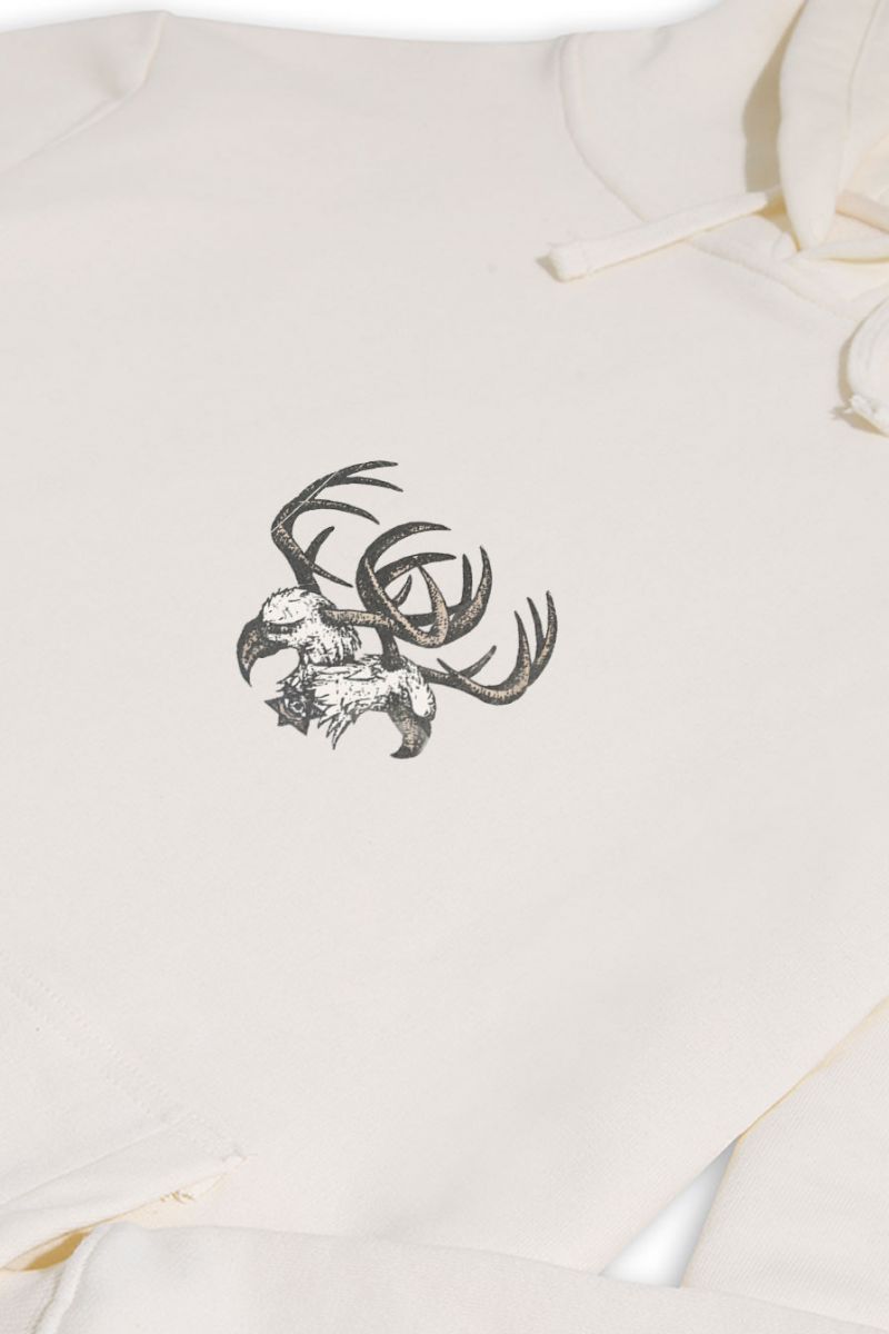 Ecru Premium Cotton Illuminati Design Pullover Hoodie