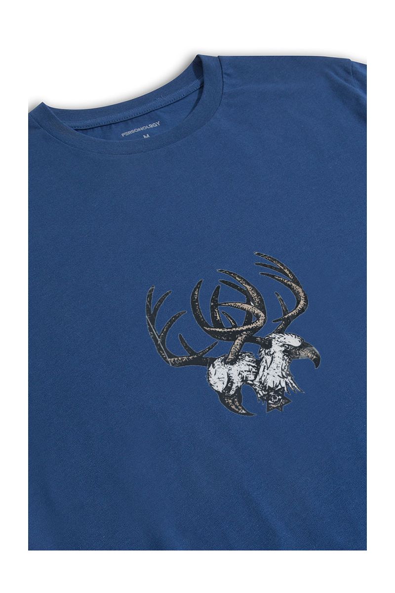 Navy Soft Fabric Illuminati Design Short Sleeve Tee
