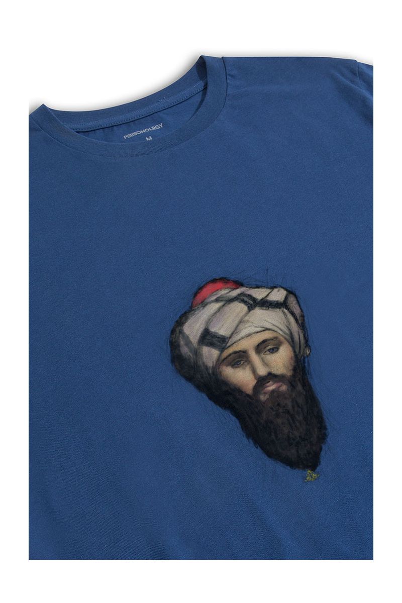 Navy Soft Fabric Sufism Design Short Sleeve Tee