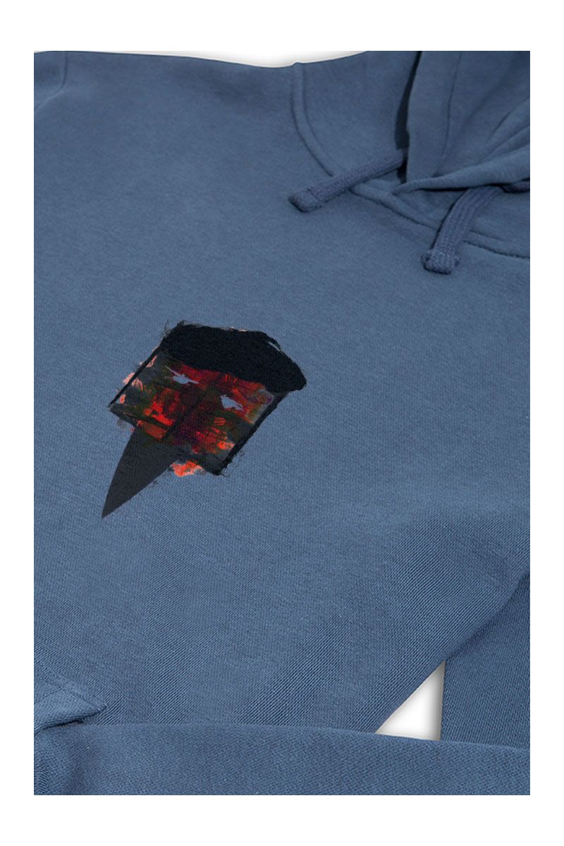 Navy Premium Cotton Abstract Design Pullover Hoodie