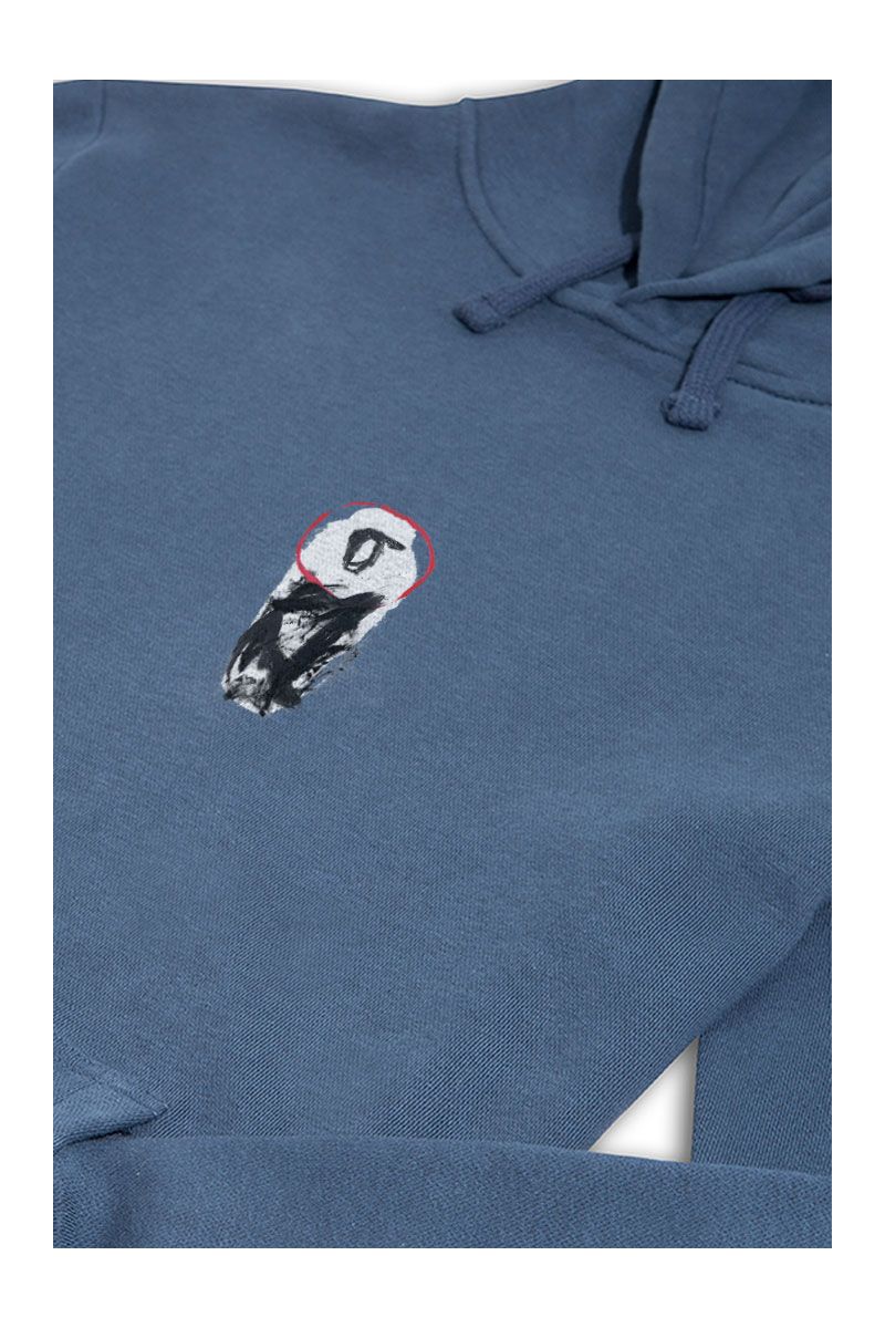 Navy Premium Cotton Abstract Design Pullover Hoodie