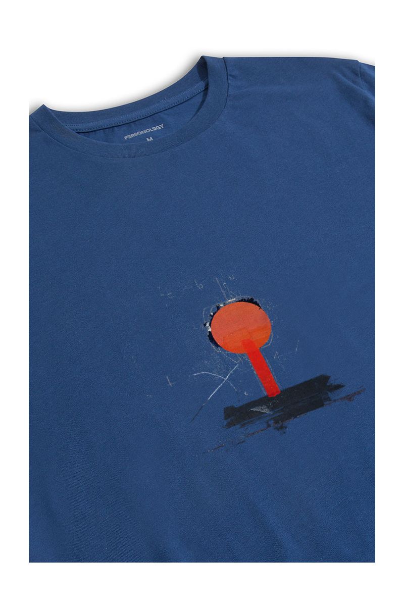 Navy Soft Fabric Abstract Design Short Sleeve Tee