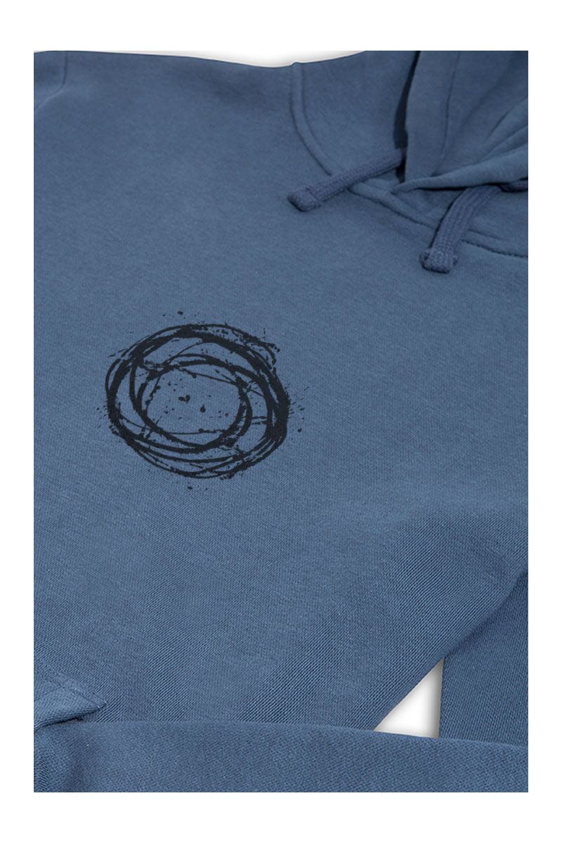 Navy Premium Cotton Abstract Design Pullover Hoodie