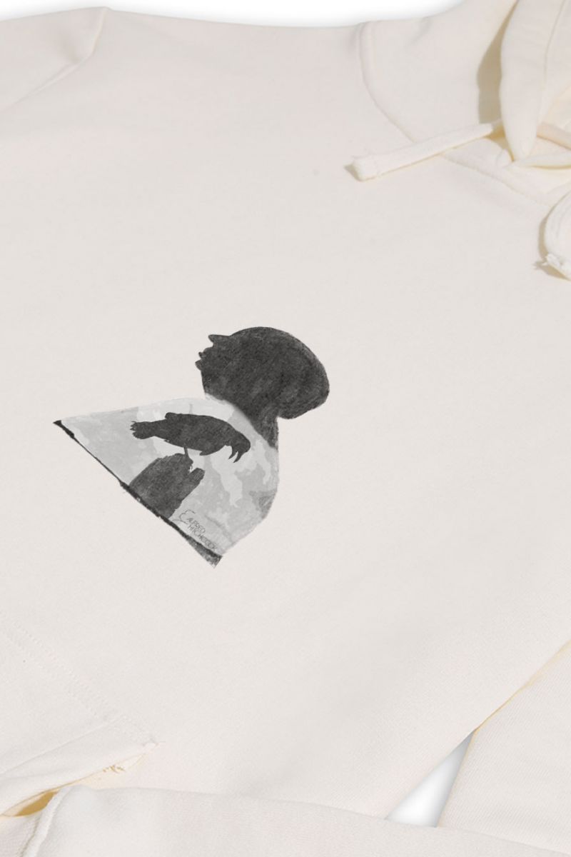 Ecru Premium Cotton Alfred Hitchcock Design Pullover Hoodie