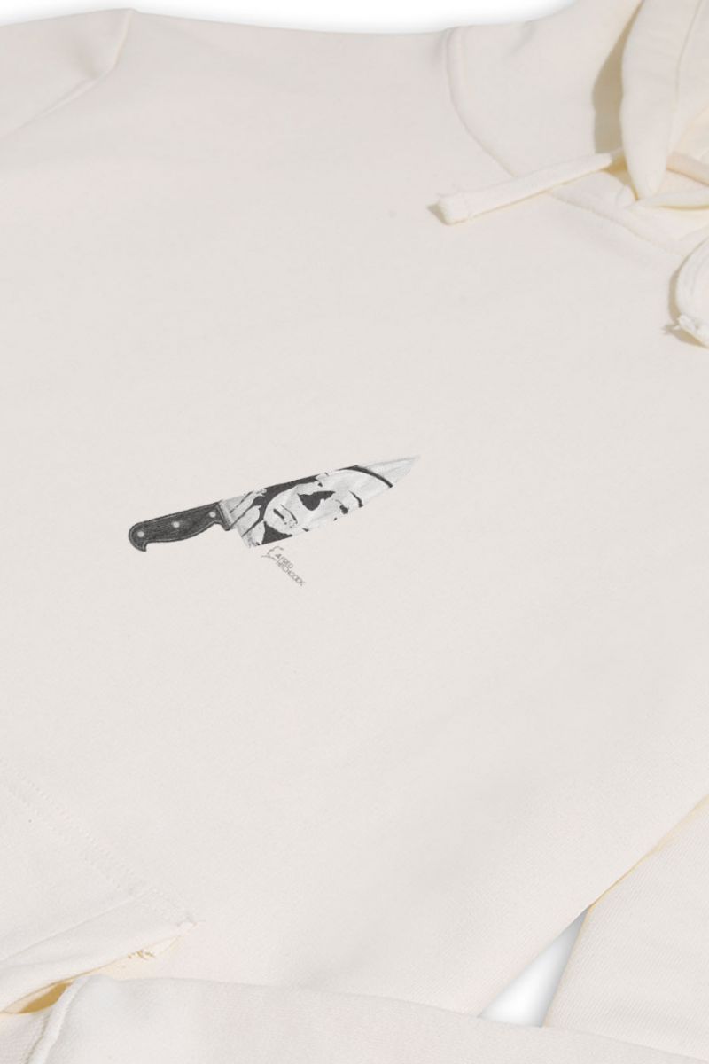 Ecru Premium Cotton Alfred Hitchcock Design Pullover Hoodie