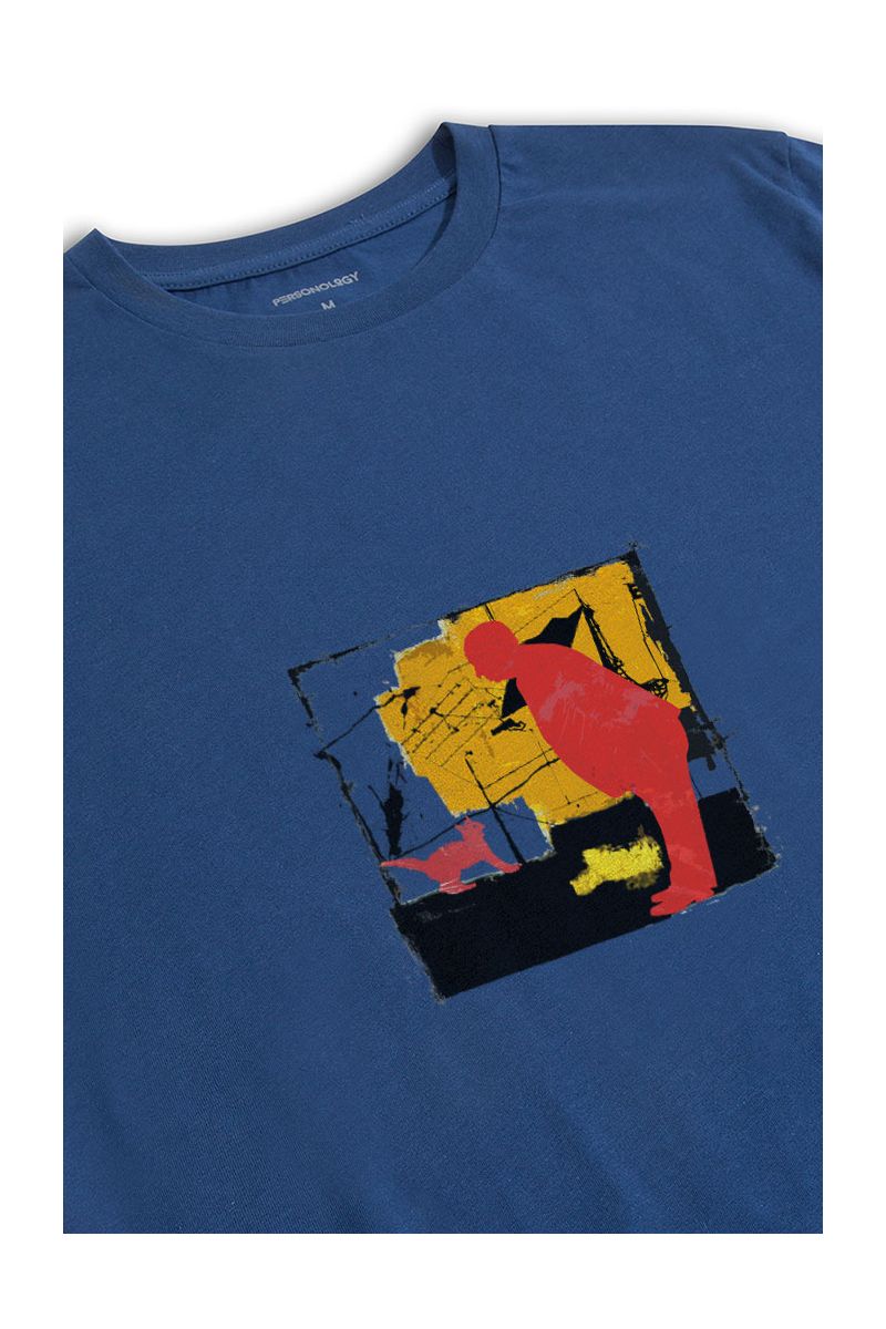 Navy Soft Fabric Alfred Hitchcock Design Short Sleeve Tee