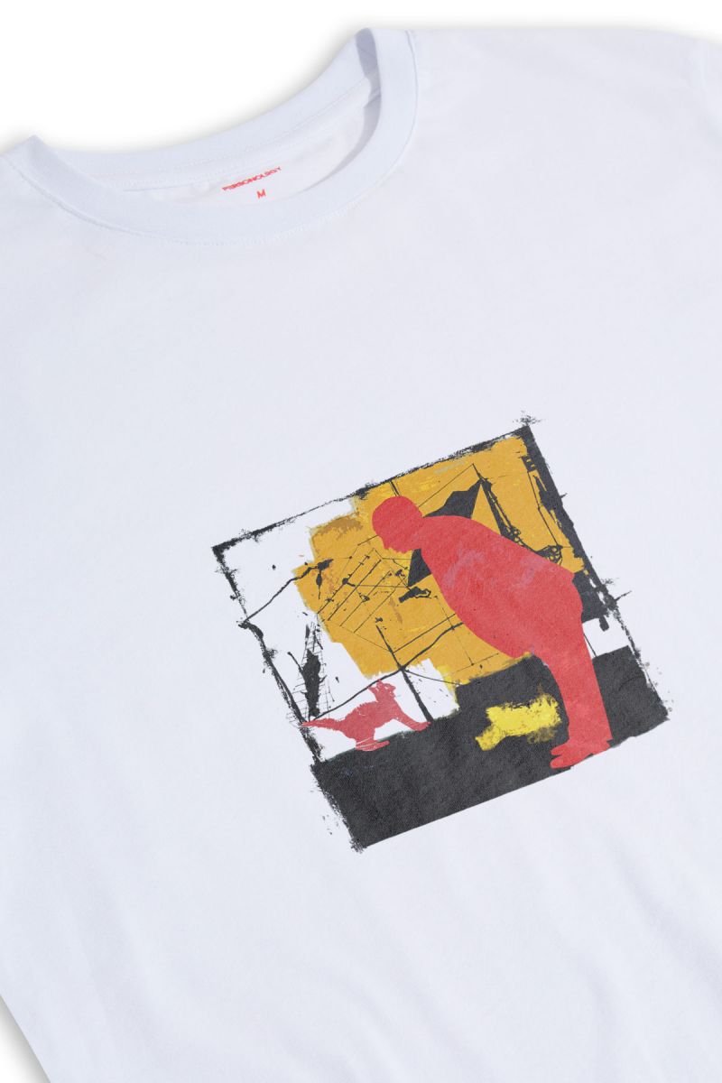 White Soft Fabric Alfred Hitchcock Design Short Sleeve Tee