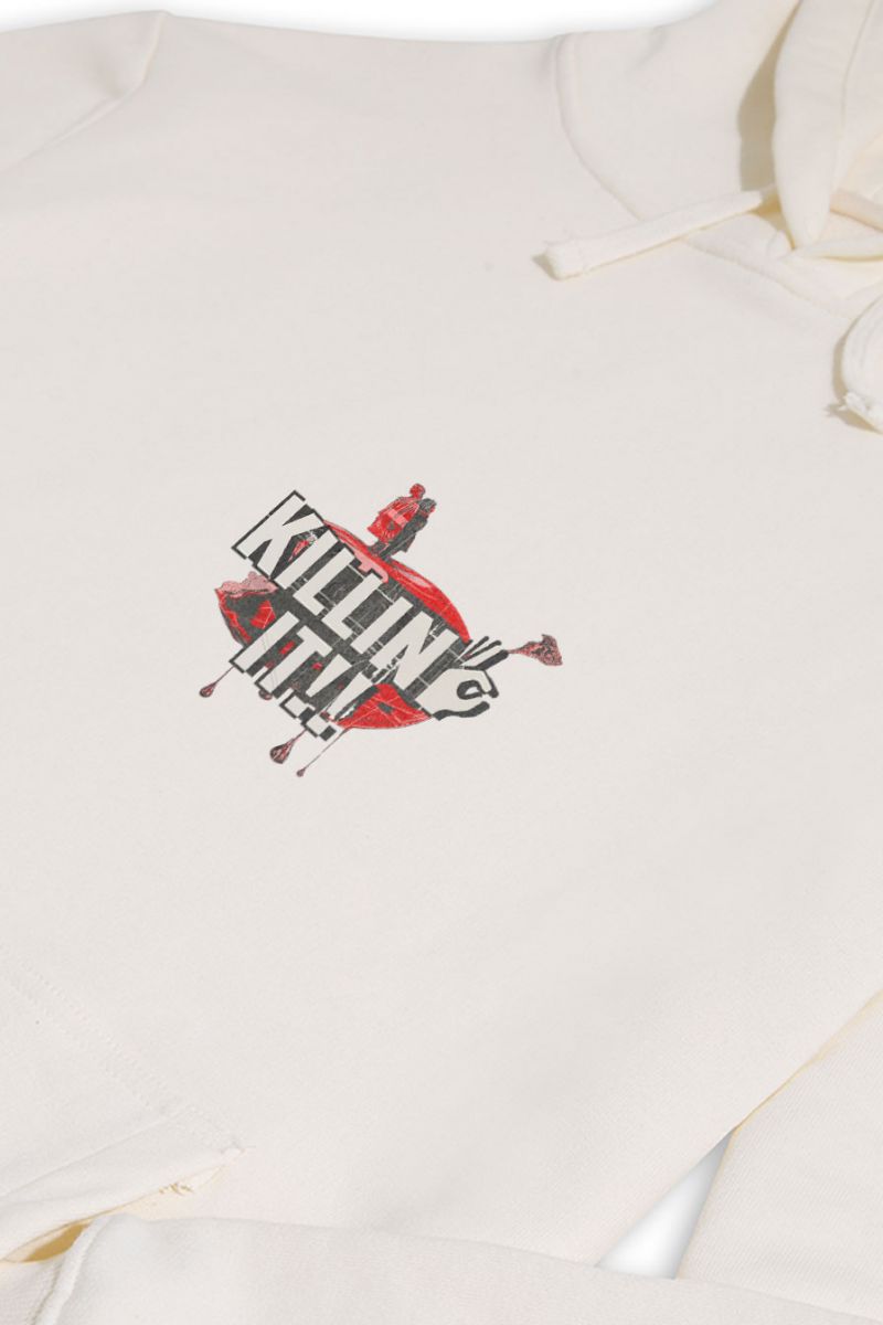 Ecru Premium Cotton Killing It Design Pullover Hoodie