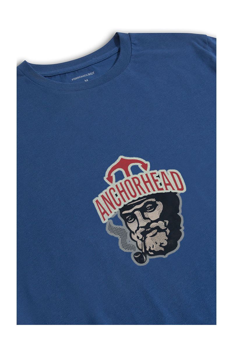 Navy Soft Fabric Anchorhead Design Short Sleeve Tee
