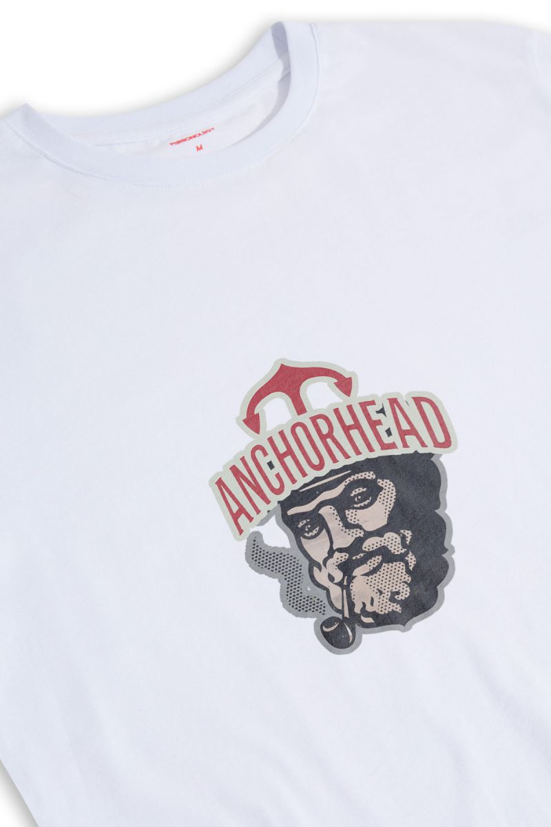 White Soft Fabric Anchorhead Design Short Sleeve Tee