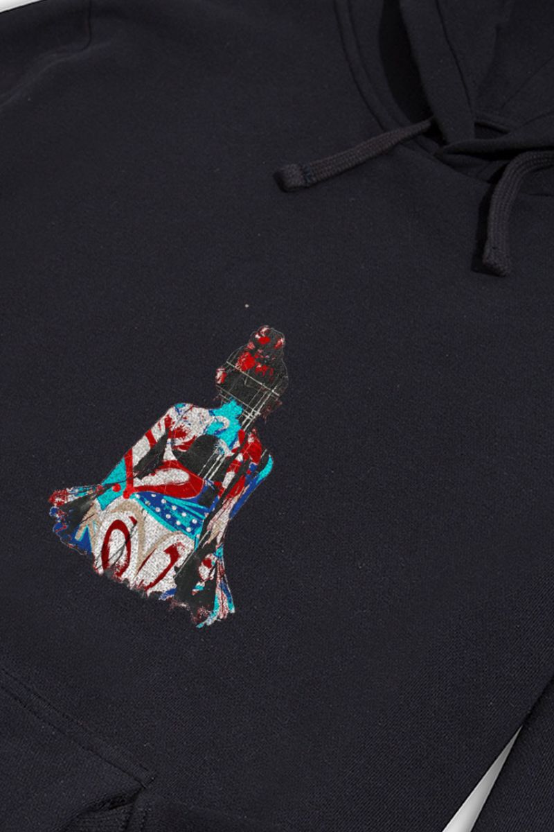 Black Premium Cotton Geisha Design Pullover Hoodie