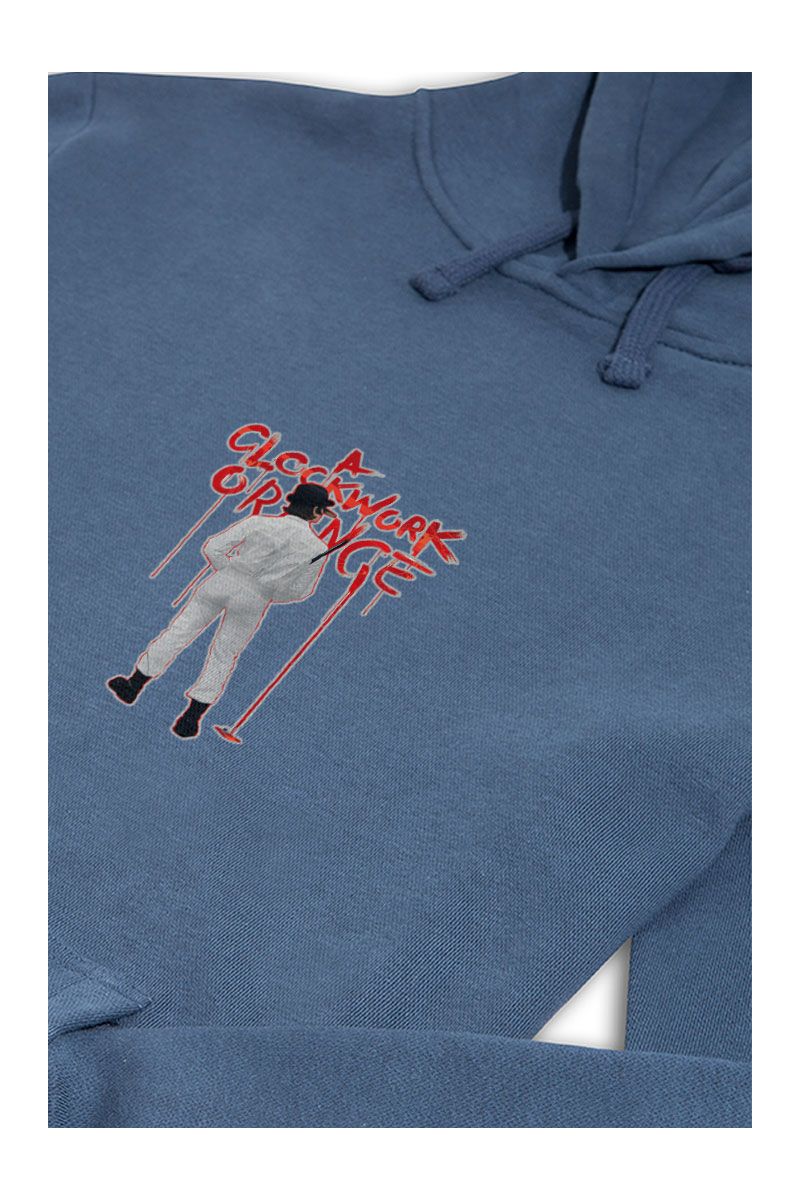 Navy Premium Cotton Clockwork Orange Design Pullover Hoodie