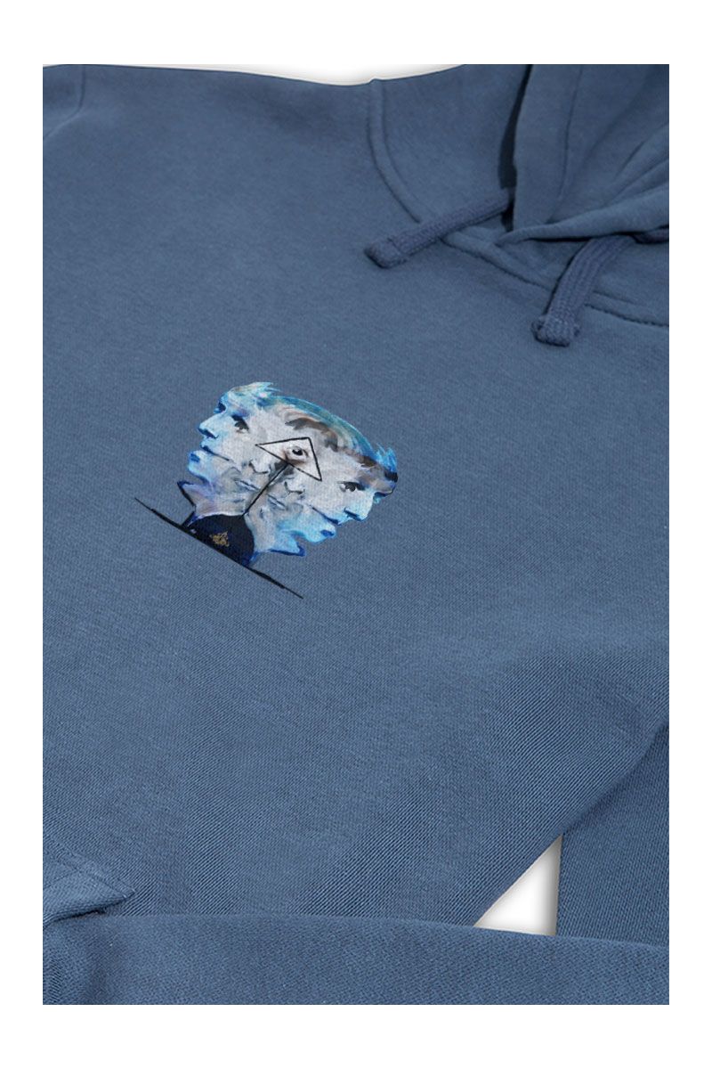 Navy Premium Cotton Abstract Design Pullover Hoodie