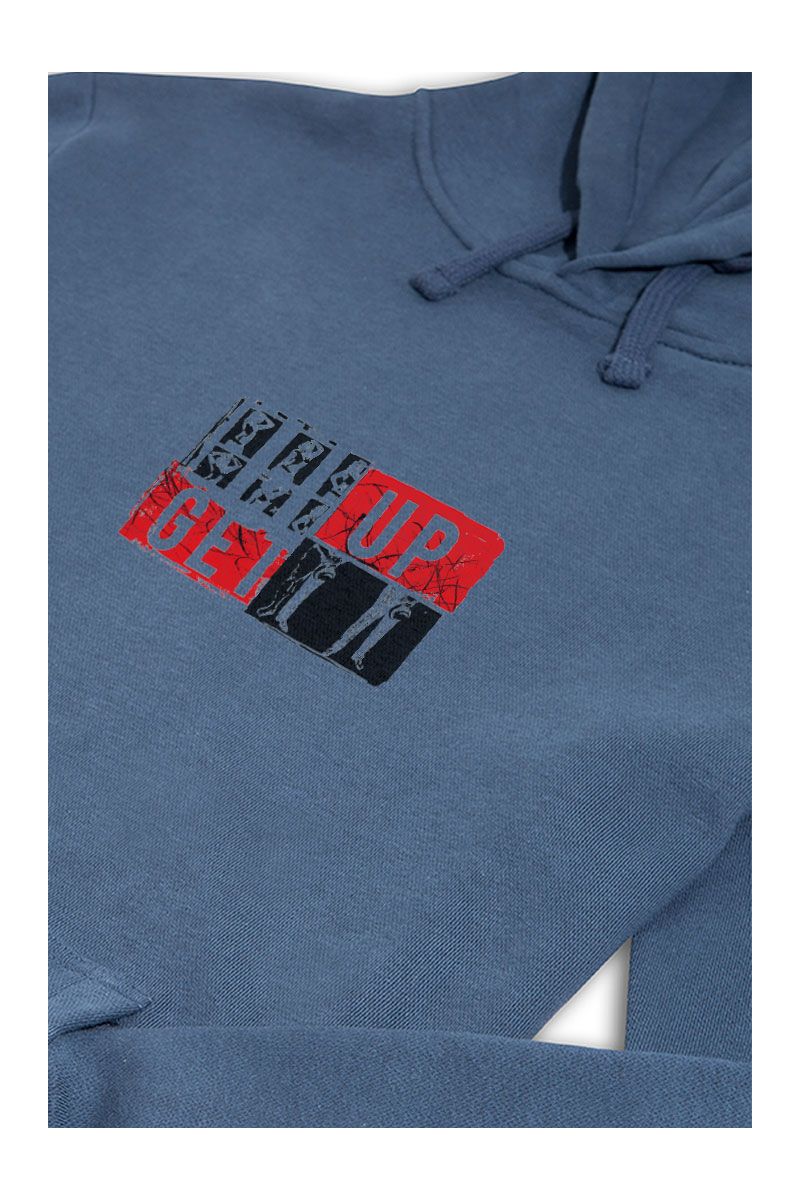 Navy Premium Cotton Get Up Design Pullover Hoodie