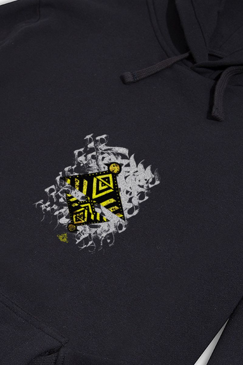 Black Premium Cotton Bird Design Pullover Hoodie