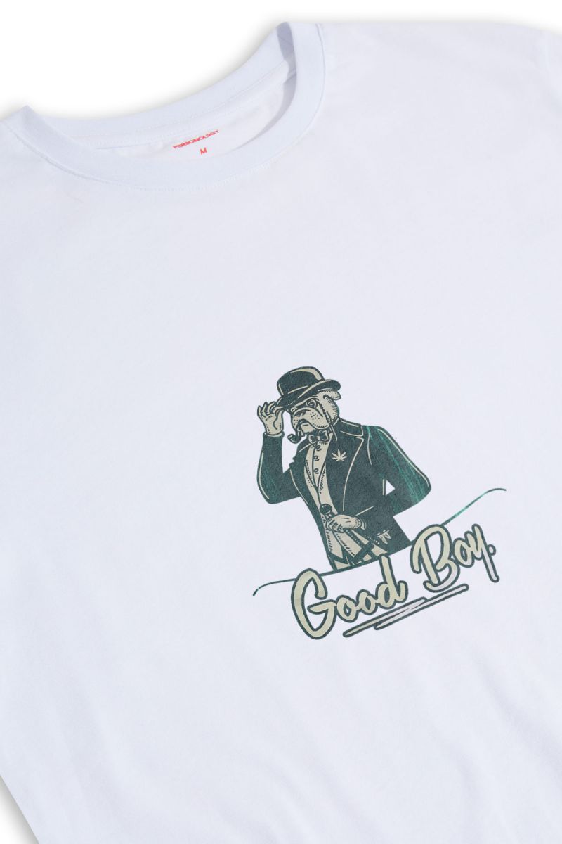 White Soft Fabric Good Boy Design Short Sleeve Tee